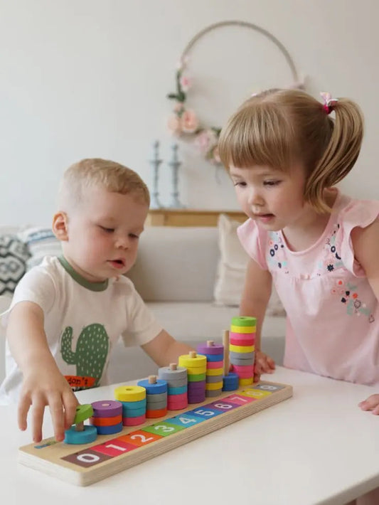 Child using counting toys for toddlers to enhance math skills