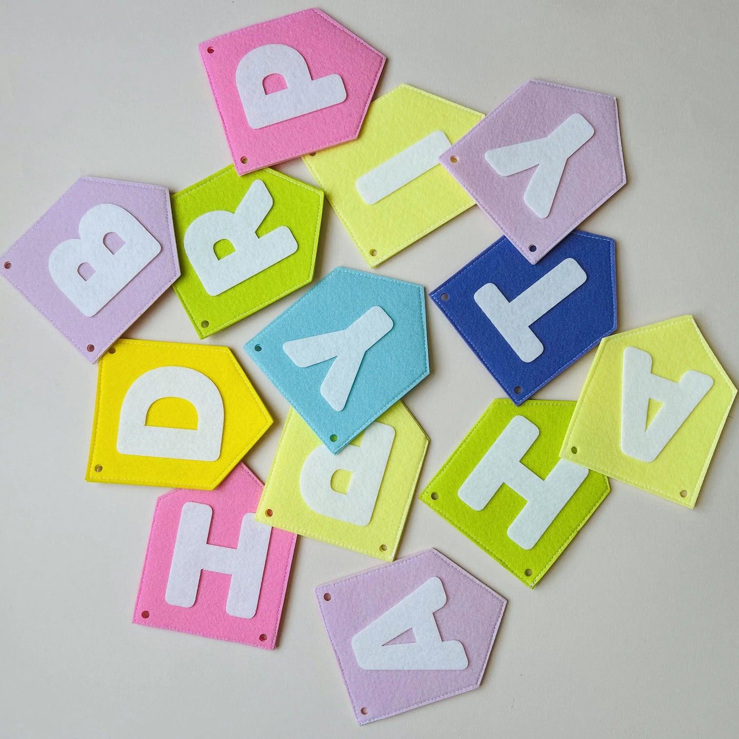 Vibrant Felt Happy Birthday Banner