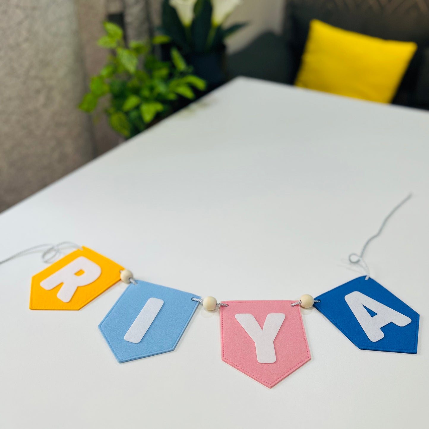 Felt Personalised Name Banner – Custom Room Decor for Kids