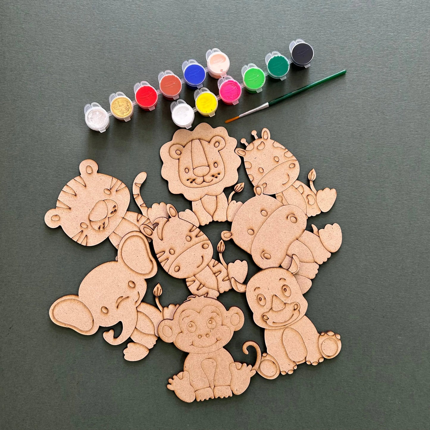 2-in-1 DIY Colouring Fridge Magnet for Kids | Jungle Safari Paint Kit for Kids GiGeeGaGaa