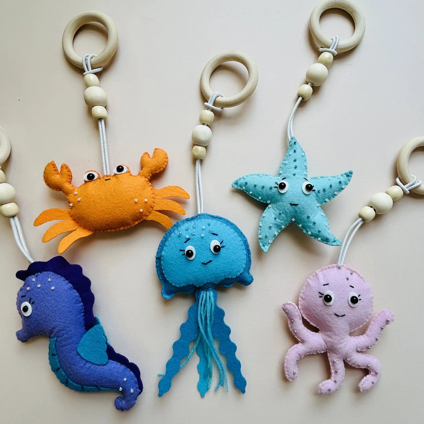 Hanging Sea Creature Plush Toys for Babies
