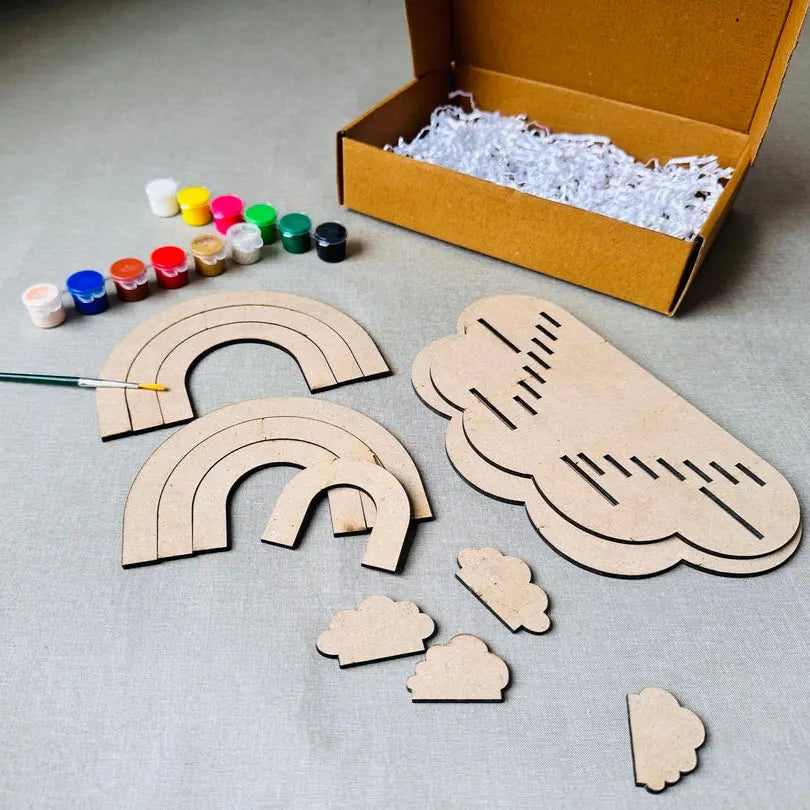 DIY Rainbow and Clouds Craft Kit – Fun and creative art project for kids to explore colors and shapes