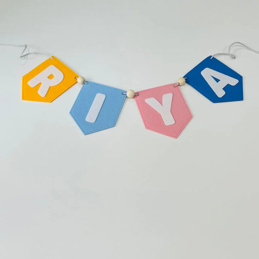 Felt Personalised Name Banner – Custom Room Decor for Kids GiGeeGaGaa