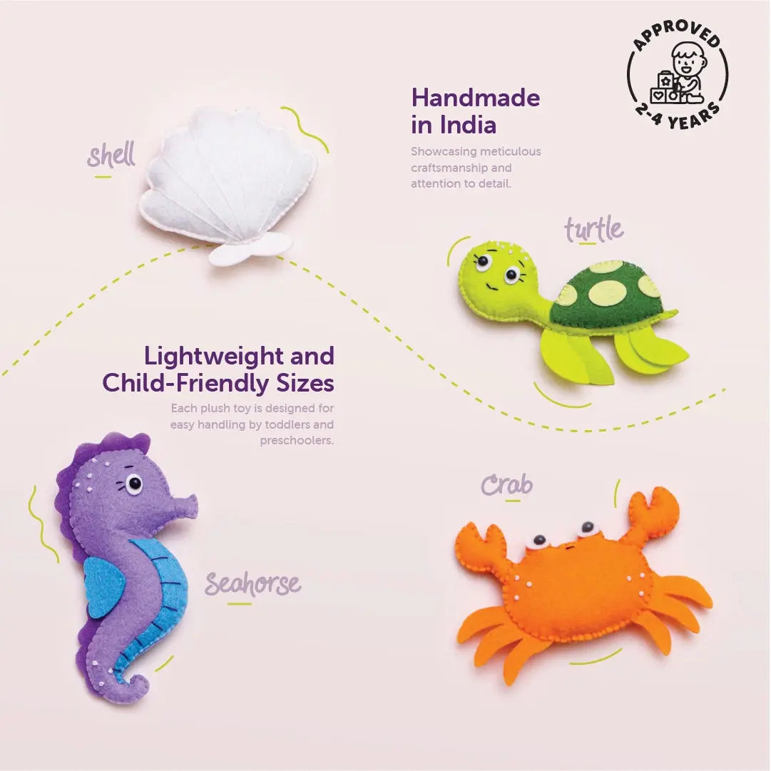 Sea Animals Plush Toy Set | Featuring 7 Aquatic Creatures GiGeeGaGaa