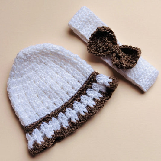 Handmade Woollen Baby Set for Newborn Girls (0–3 Months) GiGeeGaGaa