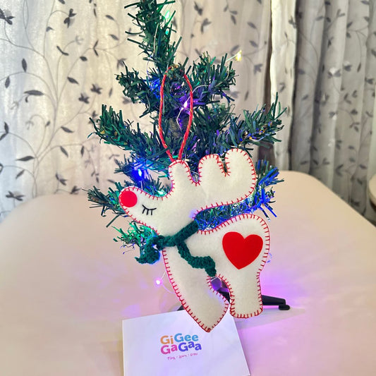 Handmade Felt Reindeer Ornaments Set of 3 – Christmas Tree & Home Decor