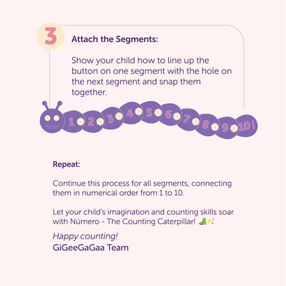 Numero - The Counting Caterpillar Educational Toy for Kids GiGeeGaGaa