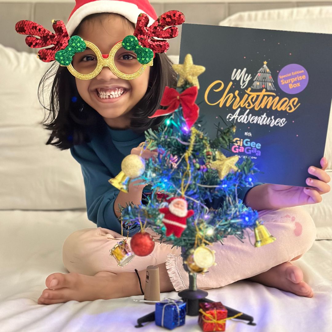 Christmas Tree Box Set – Artificial Tree with Lights, Ornaments & Reindeer Antler Goggles