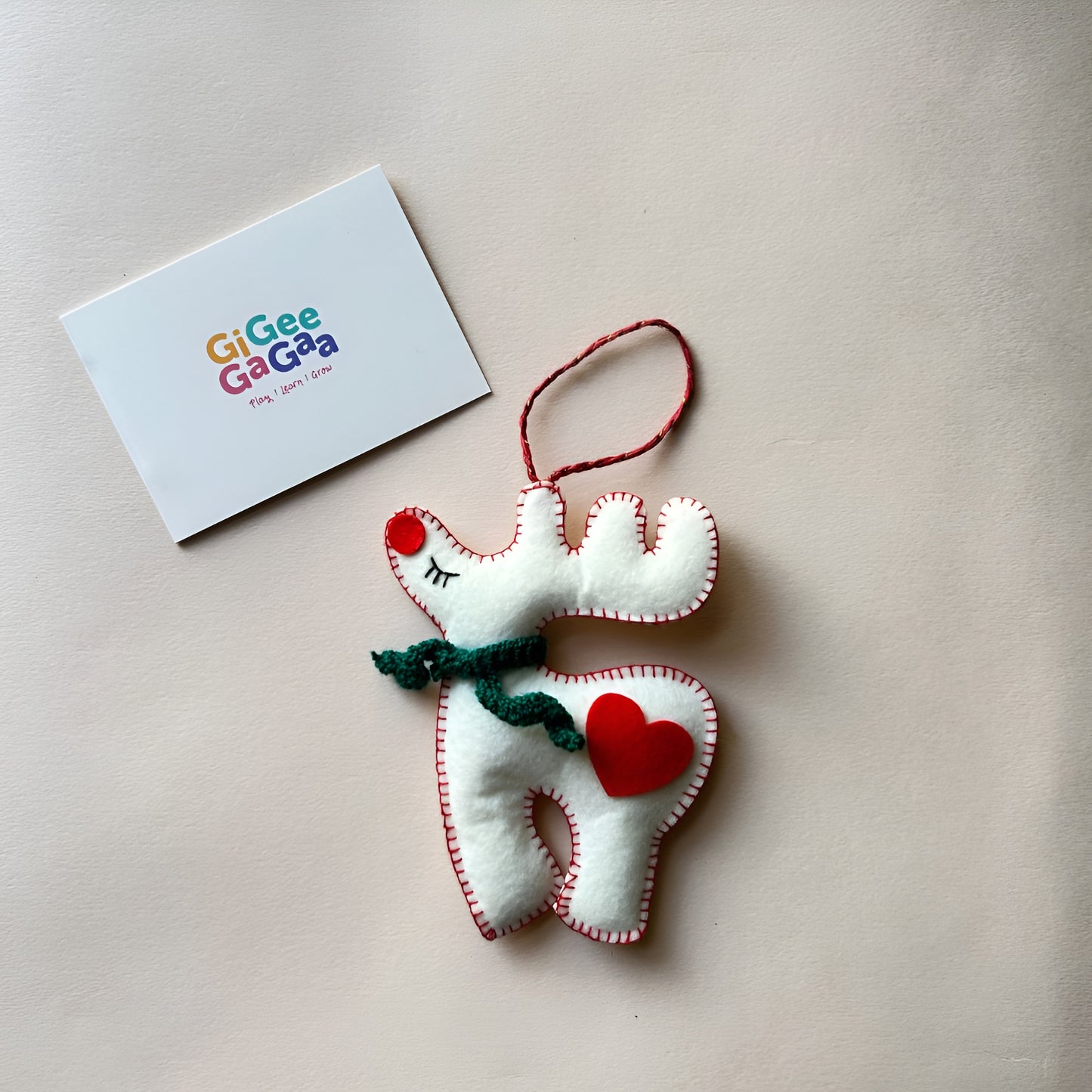 Handmade Felt Reindeer Ornaments Set of 3 – Christmas Tree & Home Decor