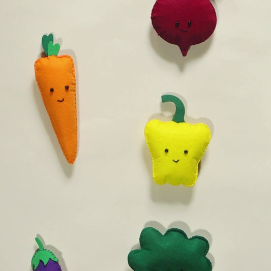Preschool Vegetable Plush Set | Soft Felt Veggies for Early Learning